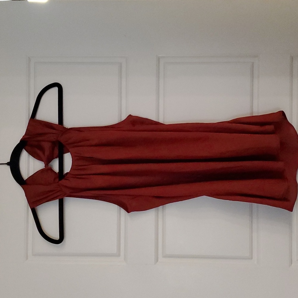 BRAND NEW. Halter silk wine top.